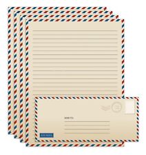 Better Office Products Vintage Airmail Stationery Paper Set 100-Piece Set 50 ... picture