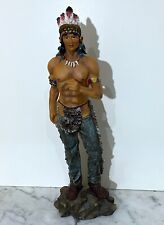 BEAUTIFUL VINTAGE LARGE COMPOSITE SCULPTURE OF A SHIRTLESS NATIVE AMERICAN MALE picture