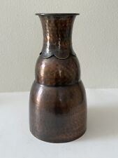 Large Hammered Copper Vase 12 Inch Layered Bulbous Vintage Decorative Table Vase picture