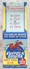 VINTAGE MATCHBOOK COVER SUFFOLK DOWNS THE KING OF SPORTS THE SPORT OF KINGS picture