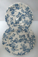Johnson Brothers Old Bradbury Neiman Marcus blue floral Saucer & B&B plate set 2 picture