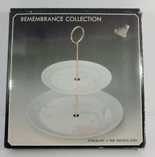 Remembrance Collection By Action 2 Tier Serving Dish Pastel Floral-Japan picture