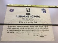 Vtg (1960) 101st The Airborne School Certificate-Fort campbell, Kentucky picture