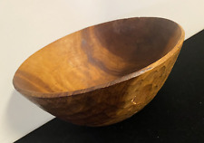 Vintage Hand Carved Wood Fruit Bowl Asymmetrical Shape picture