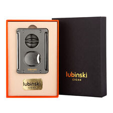 Lubinski Cigar V-cut Metal Sharp Luxury Guillotine Cutter Gift Box Travel Punch picture
