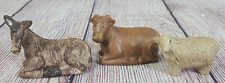 Vintage JC Penney Home Rustic Nativity Replacement Flocks Sheep Cow Donkey 2.5