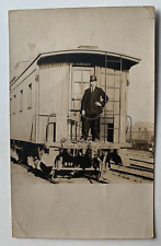 1908 RR RPPC Postcard CRI&P Chicago Rock Island & Pacific Railroad Caboose train picture