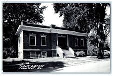 c1940's Public Library Building Car Rushville Illinois IL RPPC Photo Postcard picture