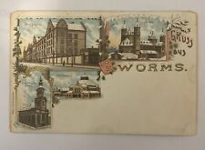 GERMANY DEUTSCHLAND GRUSS AUS WORMS UNDIVIDED BACK POSTCARD PUBLISHED ca 1900. picture