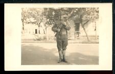 RPPC Personal Photo WW1 Soldier in Uniform with Rifle Vintage Postcard A3 95 picture