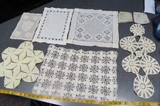 8 Vintage Gothic Cross Panel and misc. Crocheted Doilies and Linen picture