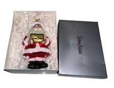 2013 Neiman Marcus Made In Poland Glass Santa Ornament 6” With Box picture