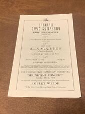 Saginaw Civic Symphony 1952 Josef Cherniavsky Alex McKinnon Program Michigan  picture