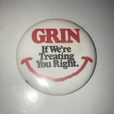 Grin If We Are Treating You Right Button picture