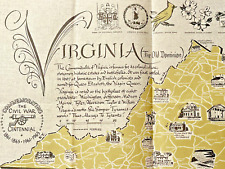 Vintage Paper Place Mat VIRGINIA Vacation Guide Souvenir Restaurant Diner Map picture