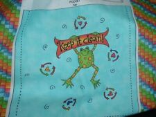 Vtg 90s Go Green Frogs Kids Tote Bag Fabric Panel Kari Pearson Fabric RARE #110 picture