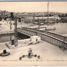 c1920s Saint-Nazaire, France Pont Roulant View Rolling Bridge Movable PC A170 picture