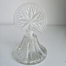 Vintage Anchor Hocking Glass Art Deco Prescut Perfume Bottle Fan Shaped Stopper picture