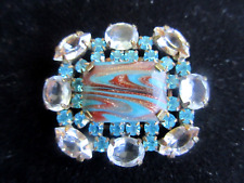 Gorgeous Czech Vintage Glass Rhinestone Button  Butterfly   Crystal & Pinks picture