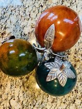 Artesana home vintage weighted gourds pewter set of 3. picture
