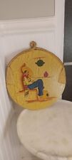 Round Wooden Vintage Siesta Mexican Art Decor Rancho Craft 12in picture