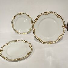 3 Antique Limoges Haviland Clover Leaf Luncheon 2 Small Plates & 1 Big Plate picture