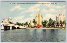 1940-50's 41st STREET BRDGE HOTELS MIAMI FLORIDA FL VINTAGE LINEN POSTCARD picture