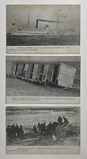 Steamer Larchmont and 1907 Wreckage On Block Island RI postcard Lot Of 3 picture