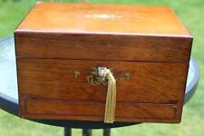 QUALITY FRENCH C 1870 FINE BOULLE INLAY MAHOGANY LARGE JEWELLERY / VANITY BOX picture