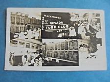 Vintage 1949 Reno Nevada Turf Club Race Horse Booking Gambling Postcard picture