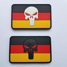 2Pcs 3D Pvc Germany Skull German Country Flag Rubber Hook&Loop Patch Badge Dark picture