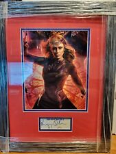 Photo of Elizabeth Olsen with a Signed Card with COA Framed picture