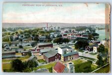 Jefferson Wisconsin Postcard Panoramic View Buildings Trees 1908 Antique Vintage picture