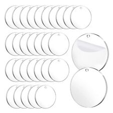 3 Inch Acrylic Circle Blanks 30 Pcs-Clear Acrylic Blanks with Holes-Acrylic D... picture