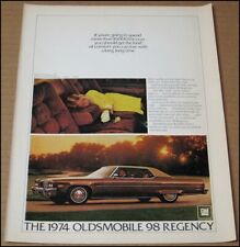 1974 Oldsmobile Ninety-Eight Regency 1973 Print Ad Car Advertisement 98 Vintage picture
