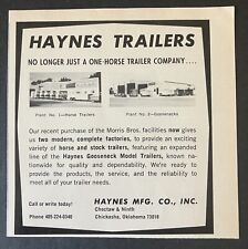 1973 Haynes Mfg. Co Trailers Chickasha Oklahoma B&W Vintage Print Ad picture