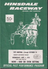 Hinsdale Raceway harness racing program 9/1 1971 Hinsdale NH picture