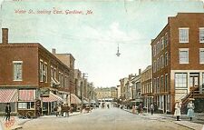 c1907 Postcard; Water Street  Scene, Gardiner ME Kennebec County Posted picture