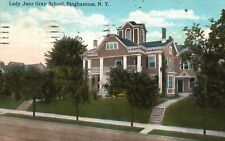 Vintage Postcard 1921 Lady Jane Gray School Building Binghamton New York NY picture