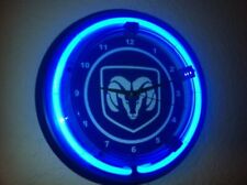 Dodge Ram Truck Auto Garage Man Cave Bar Neon Wall Clock Advertising Sign picture