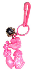Vintage 1980s Plastic Charm Pink Popeye for 80s Charms Necklace Clip On Retro picture
