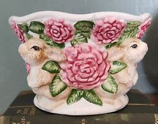 Vintage Caffco Bunnies And Roses Planter  picture