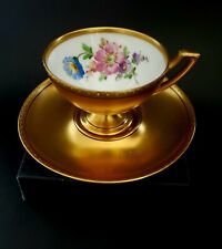 RARE CM HUTSCHENREUTHER HOHENBERG Demitasse Tea Cup and Saucer Gold Design  picture