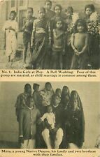1913 India Girls At Play, Indian Family - Child Marriage Postcard picture
