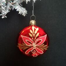 Vintage Mercury Glass Red Disc Christmas Ornament West Germany 3in. picture