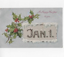 New Year's Day 1909  nice indented postcard  Quincy Illinois picture