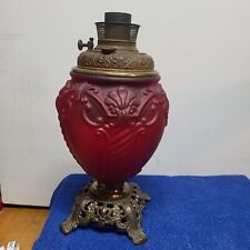 B H Oil Lamp Ruby Red Victorian Era picture