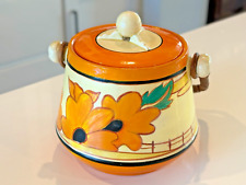Vintage Clarice Cliff Newport Pottery Red Roof Bizarre Fantasque Biscuit Jar picture