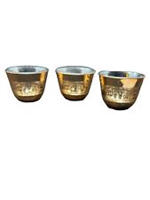 3 - Arabic/Moroccan Style Glasses with Gold Overlay For Tea Or Liquor picture