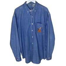 Vintage 90s Disney Store Tigger Embroidered Denim Chambray Shirt, Winne the Pooh picture